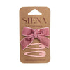 Set of 1 velvet hair bow and 2 hair clips