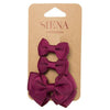 Set of 2 little bows and a medium bow on duck clips