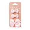 Set of 2 little bows and a medium bow on duck clips