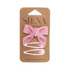 Set of 1 velvet hair bow and 2 hair clips