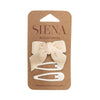 Set of 1 velvet hair bow and 2 hair clips