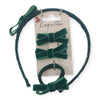 Koquitos | Hair Accessories - Headband, 2 Hair Clips and Velvet Bow Hair Tie Set