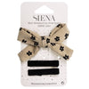 Siena Hair Accessories - Pack 1 printed corduroy hairbow + 2 velvet hair clips