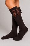 Cotton Socks - MA101 HIGH SOCK CHILD WITH GROSGRAIN BOW 100% COTTON
