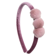  Velvet headband with 3 pompoms