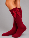 Cotton Socks - MA101 HIGH SOCK CHILD WITH GROSGRAIN BOW 100% COTTON