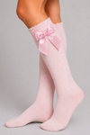 Cotton Socks - MA101 HIGH SOCK CHILD WITH GROSGRAIN BOW 100% COTTON