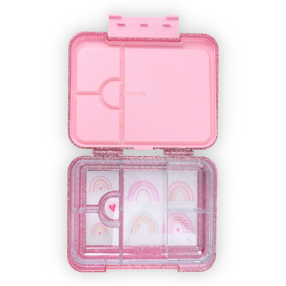 Mum Made Yum - Bento Lunchbox (Medium) - Sparkle Pink Rainbow 2.0