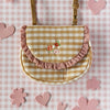 Gingham Embroidered Ruffle Bag