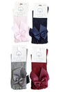 Cotton Socks - MA101 HIGH SOCK CHILD WITH GROSGRAIN BOW 100% COTTON