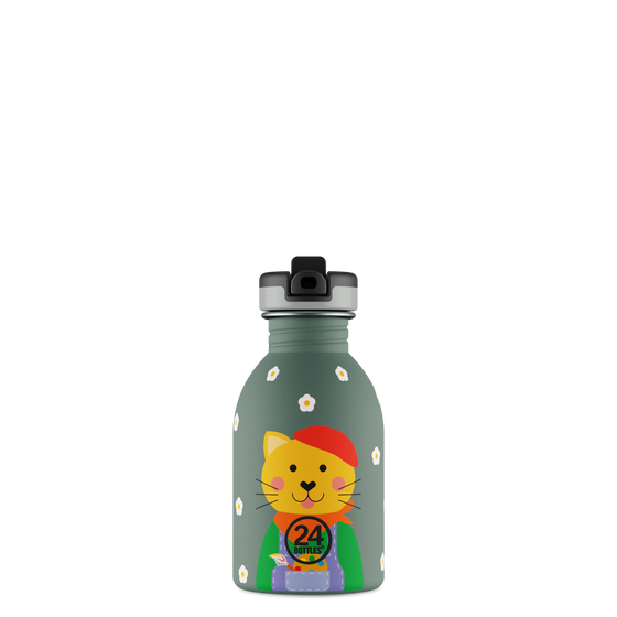 24Bottles - Bottiglia per Bambini | Gatto Intelligente - 250 ml