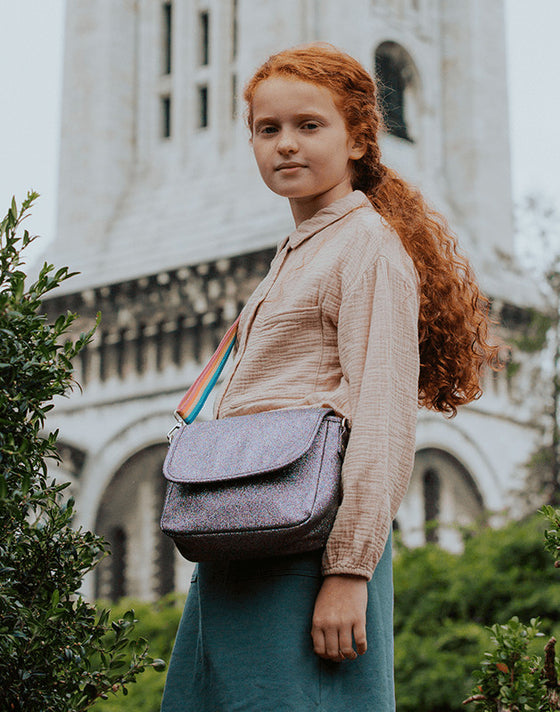 Sac Bandoulière Paillettes Violet