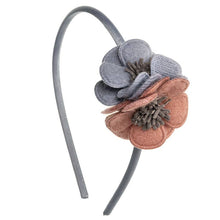  Soft headband with two-tone winter flower