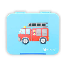  Mum made yum - Light Blue Fire Truck Large - Bento Lunchbox