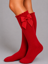 Cotton Socks - MA101 HIGH SOCK CHILD WITH GROSGRAIN BOW 100% COTTON