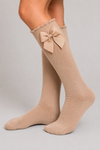 Cotton Socks - MA101 HIGH SOCK CHILD WITH GROSGRAIN BOW 100% COTTON