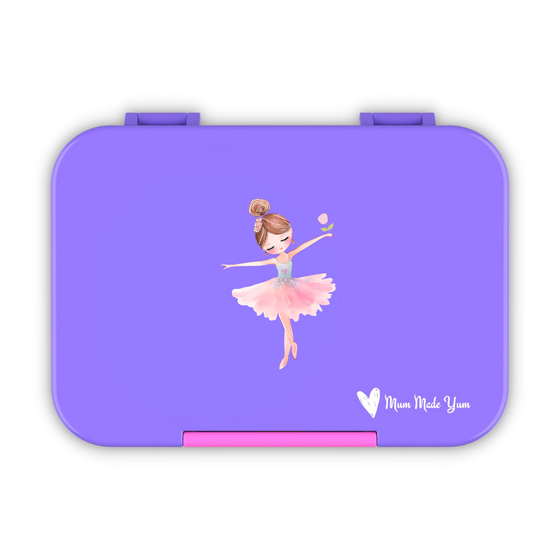 Mum Made Yum - Bento Lunchbox (Medium) - Purple Ballerina