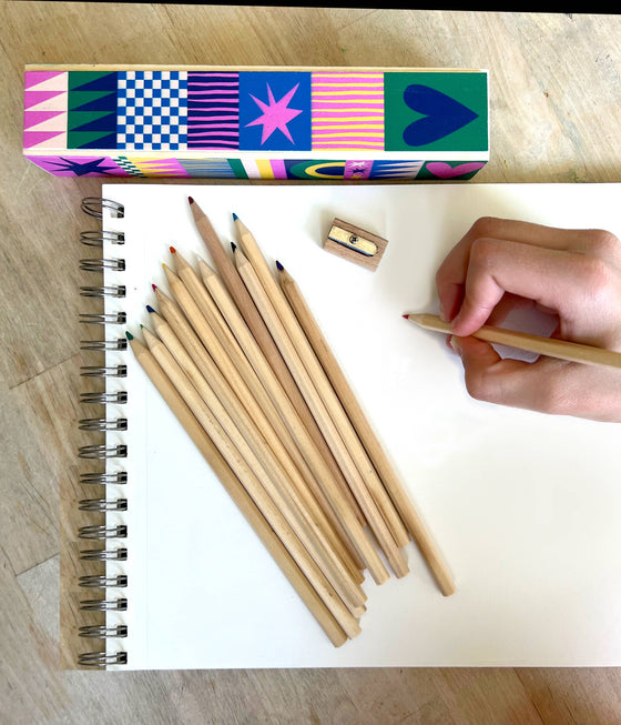 SNIFTY - WOODEN PENCIL BOX COLORED PENCIL Set - GEO LOVE