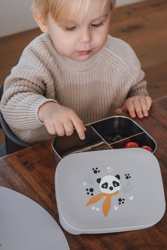 Kikadu - Panda silver/grey lunch box