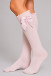 Cotton Socks - MA101 HIGH SOCK CHILD WITH GROSGRAIN BOW 100% COTTON