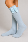 Cotton Socks - MA101 HIGH SOCK CHILD WITH GROSGRAIN BOW 100% COTTON