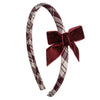 Siena Hair Accessories - Tartan headband with velvet bow