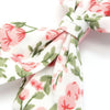 Inca UK - Card Of 2 Floral Print White Bow Clips 5cm