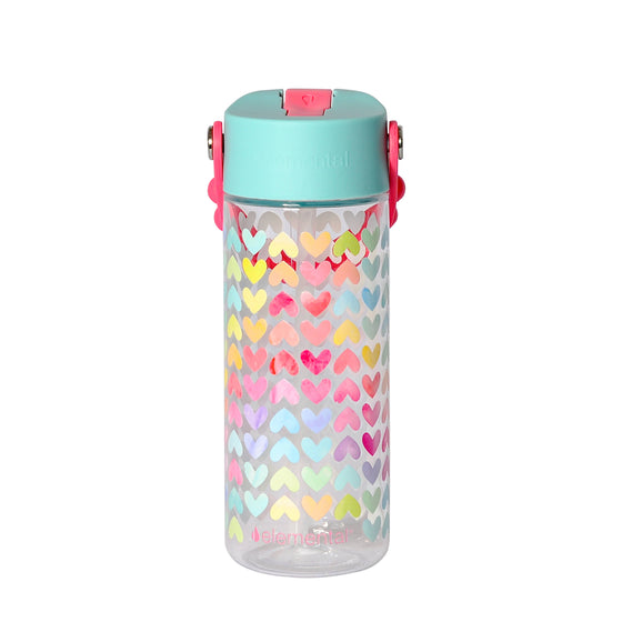 Elemental - 18oz Splash Pop Bottle - Rainbow Heart