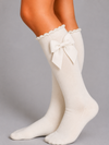 Cotton Socks - MA101 HIGH SOCK CHILD WITH GROSGRAIN BOW 100% COTTON