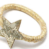 Inca UK - Gold glitter sleepies and 2 star elastics on a card.