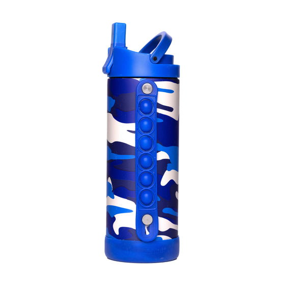 14oz Iconic Pop Bottle - Blue Camo