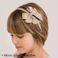  Girl's Hairband with Grograin Double Bow