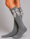 Cotton Socks - MA101 HIGH SOCK CHILD WITH GROSGRAIN BOW 100% COTTON