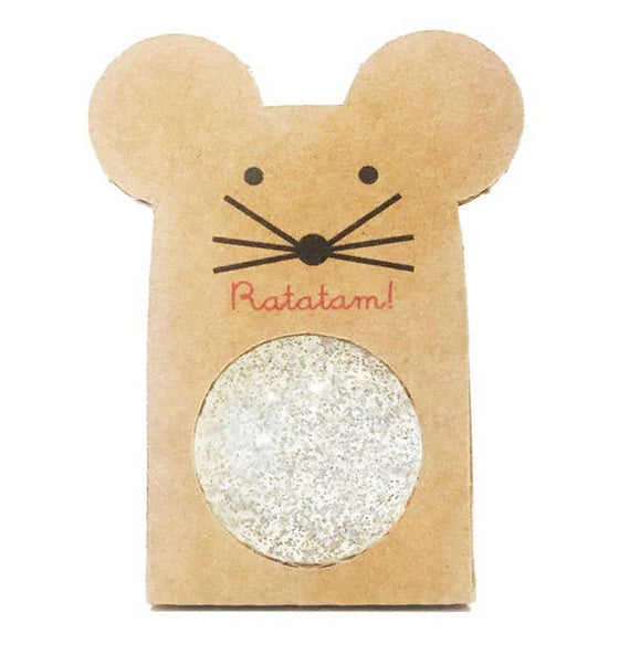 Ratatam! - 43mm silver glitter mouse bouncing ball