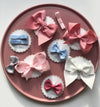 La Fillette Accessories - Estelle hair bow with clip in navy blue