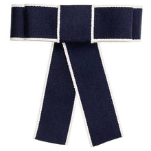  Siena Barrette With Wide White Trimmed Bow