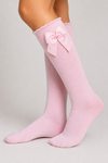 Cotton Socks - MA101 HIGH SOCK CHILD WITH GROSGRAIN BOW 100% COTTON