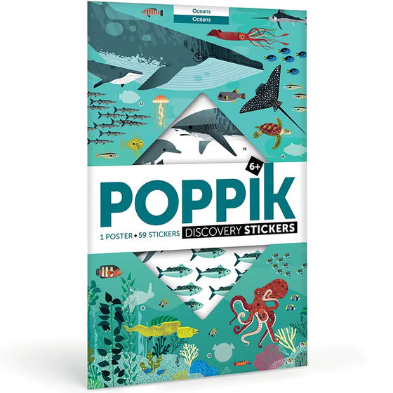 Poppik : Poster en stickers oceans / activite educative