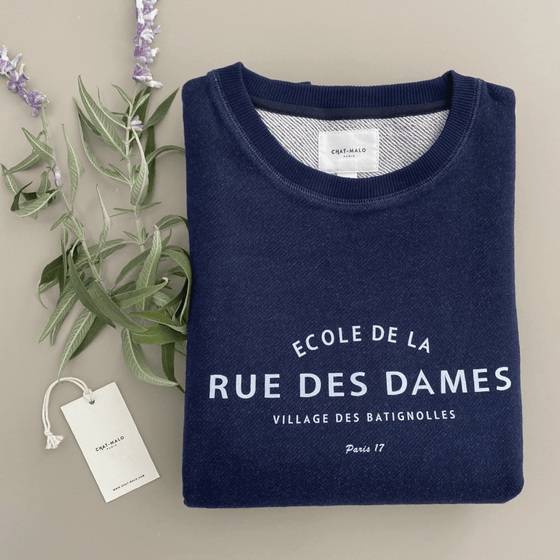 Sweat enfant bleu - Rue des Dames - CHAT-MALO Paris